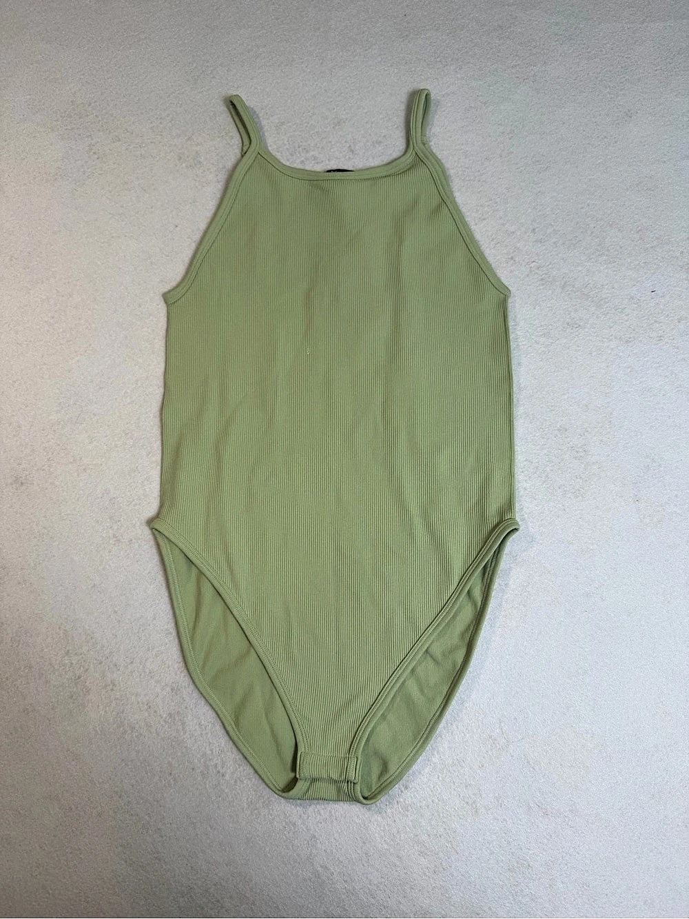 Afaster Ribbed Bodysuit in Green L/XL NWT